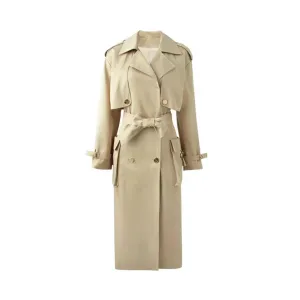 Pre Order:  Double-Breasted Cape Trench Coat