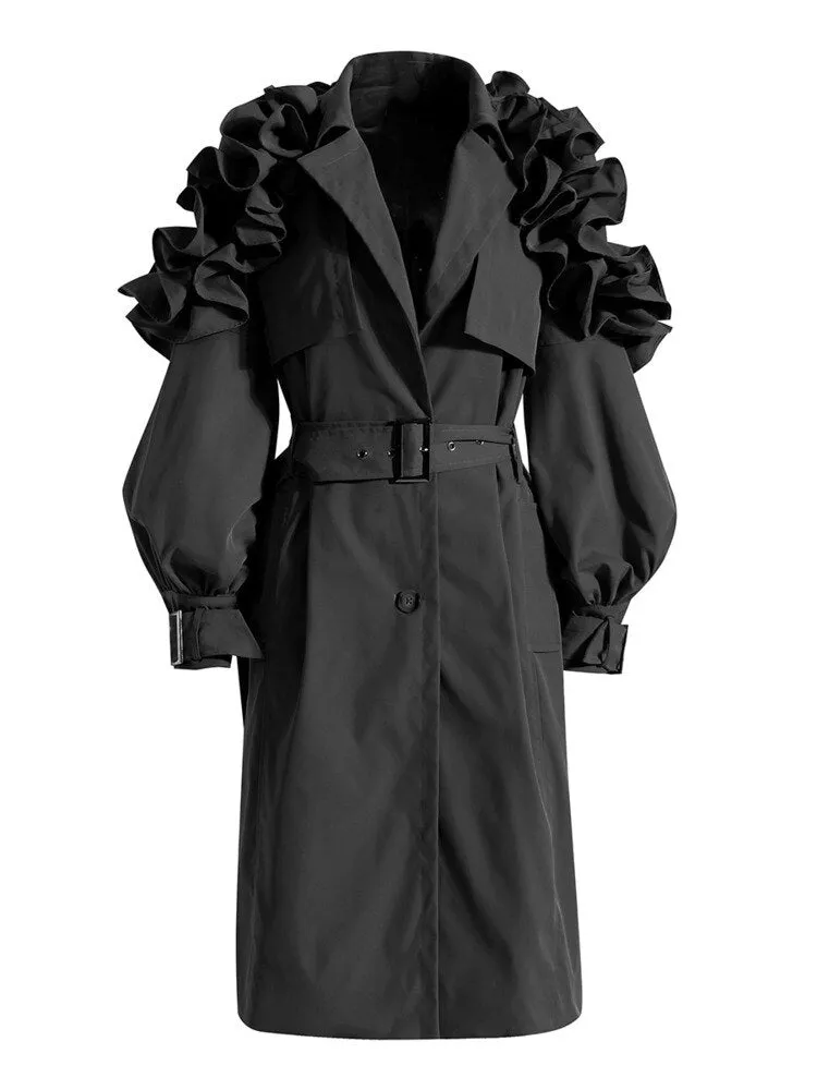 Pre Order:  Ruffle Trench Coat