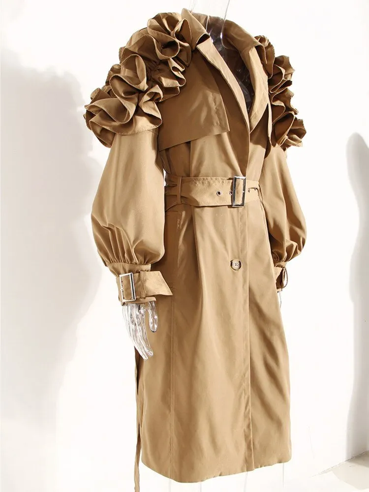 Pre Order:  Ruffle Trench Coat