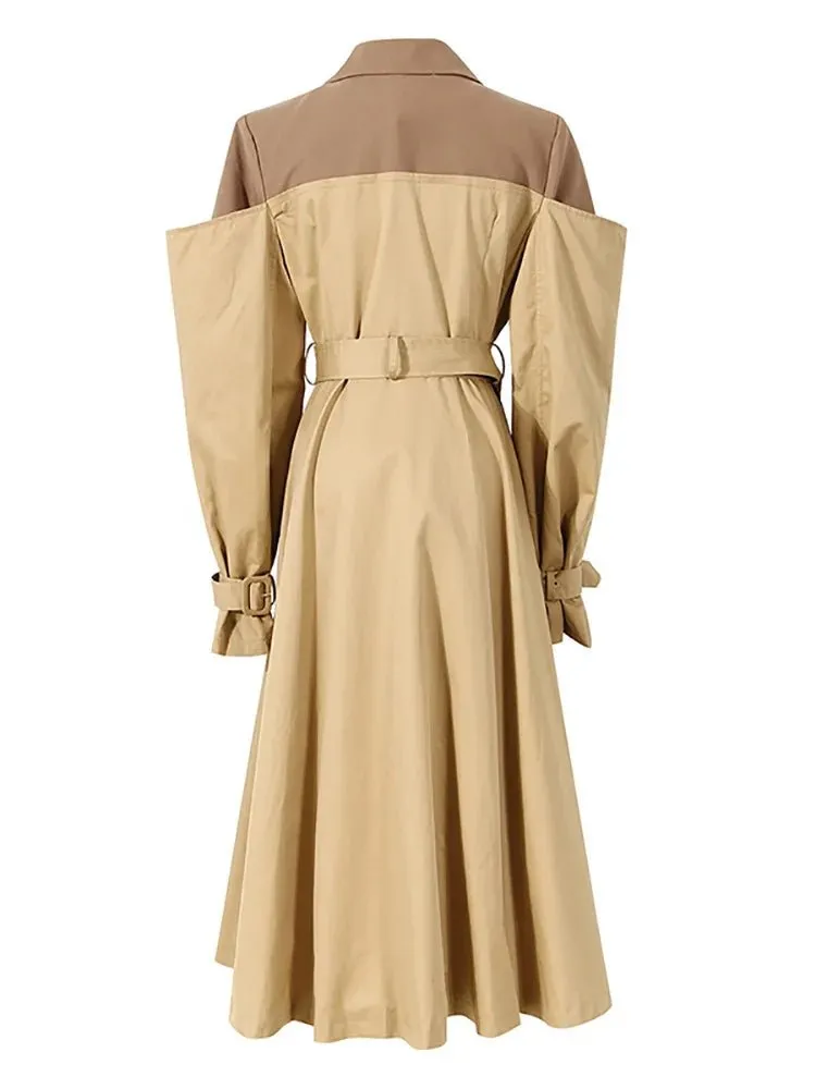 Pre Order:  Two-Tone Belted Trench Coat