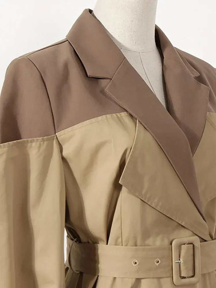 Pre Order:  Two-Tone Belted Trench Coat