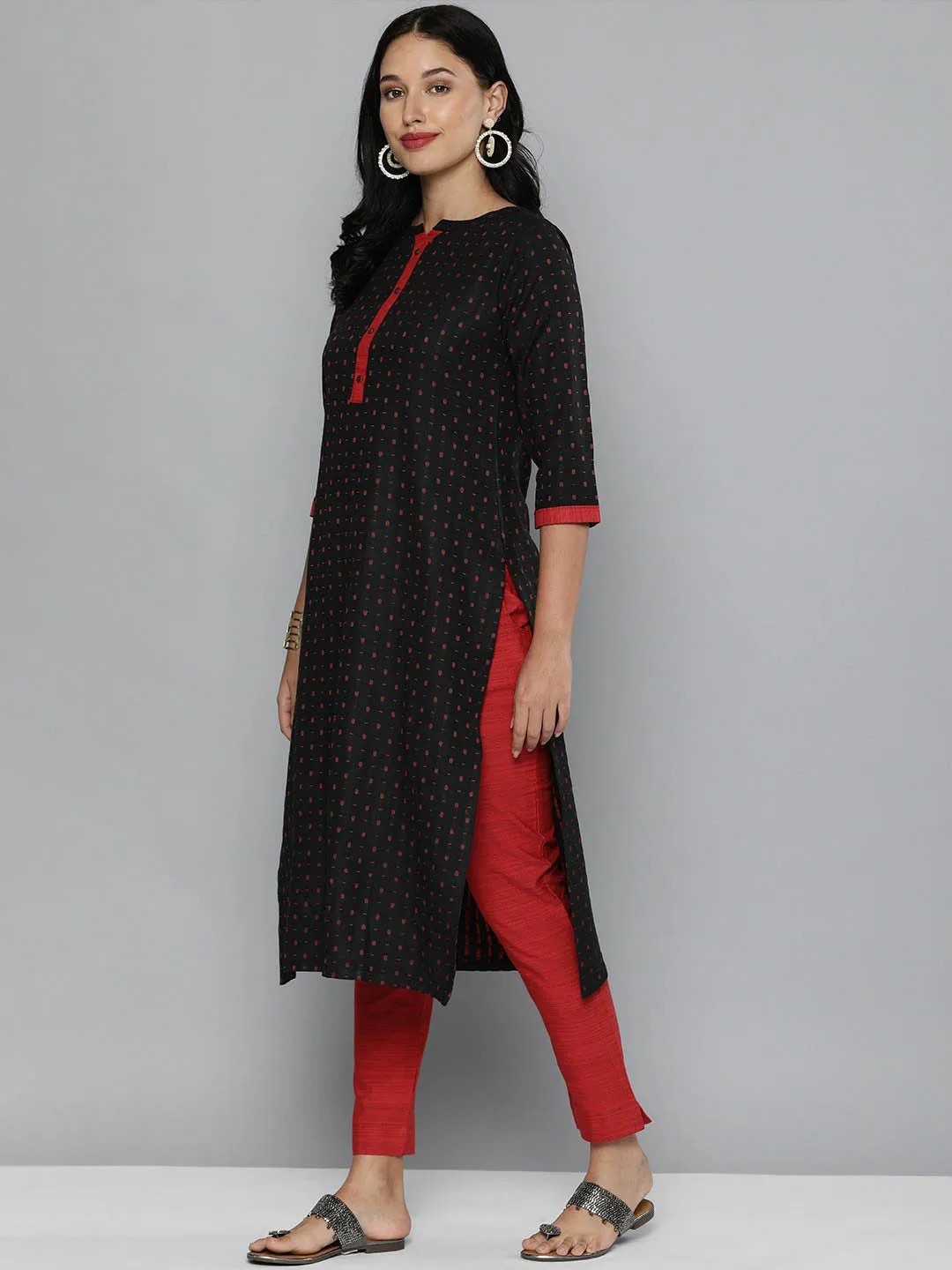 Pure Cotton Handloom Unstitched Black Ethnic Dress Material