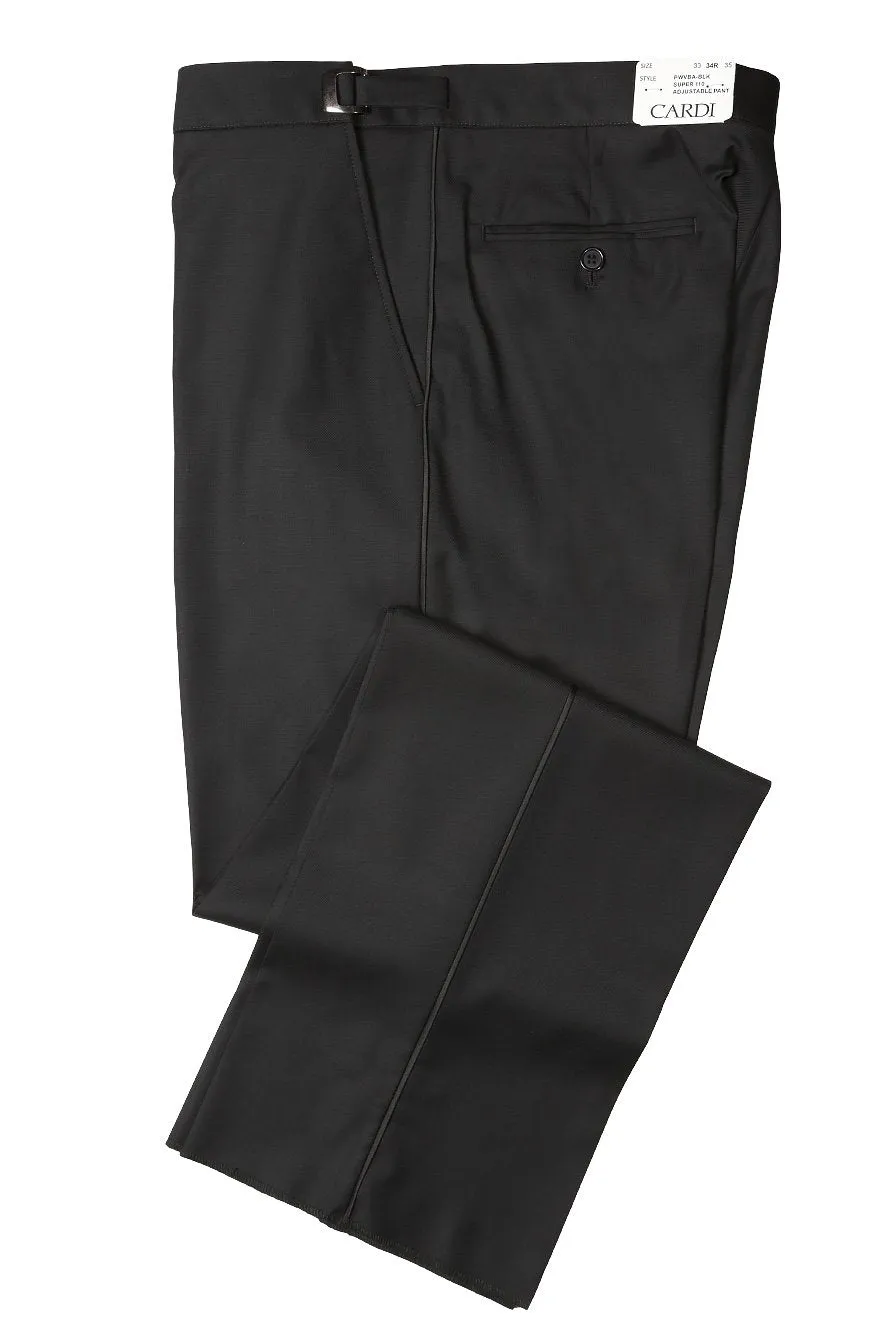 "Anthony" Black Vitale Barberis Italian Wool Tuxedo Pants