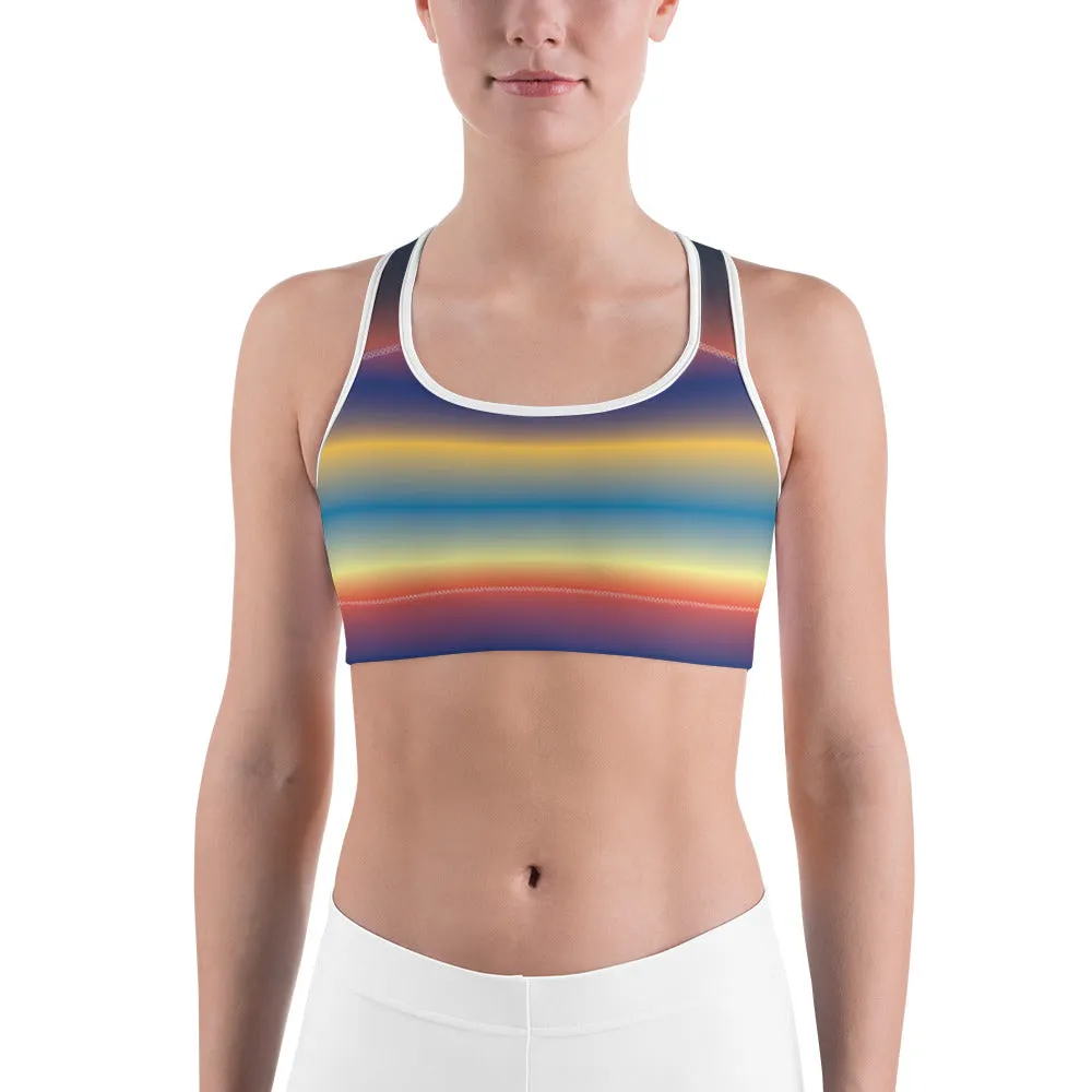 Rainbow Gradient Sports Bra for women, Workout Bra, Athletic Bras