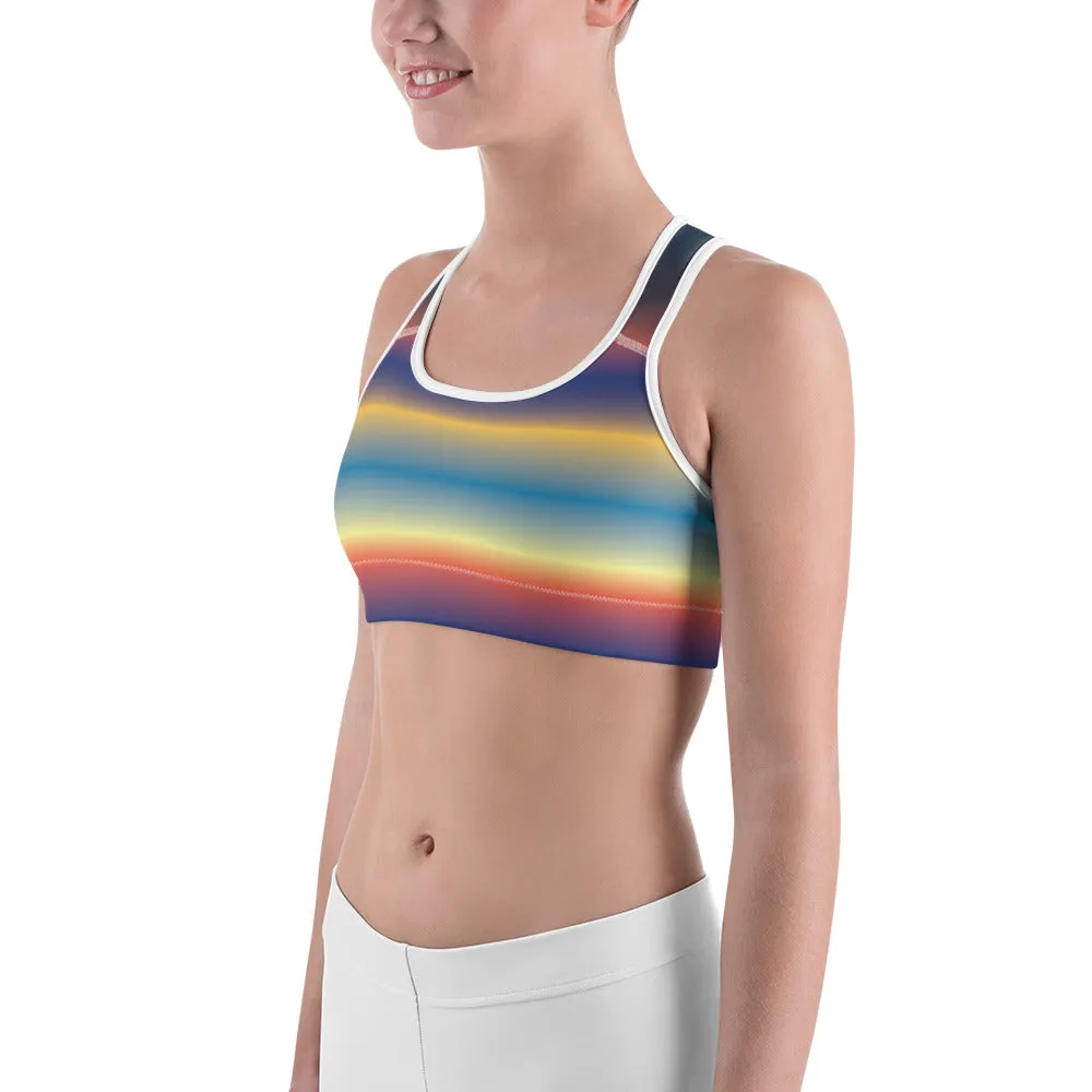 Rainbow Gradient Sports Bra for women, Workout Bra, Athletic Bras