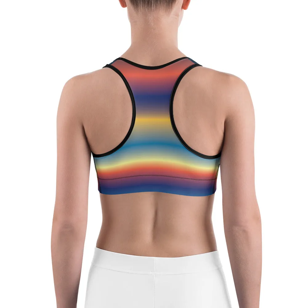 Rainbow Gradient Sports Bra for women, Workout Bra, Athletic Bras