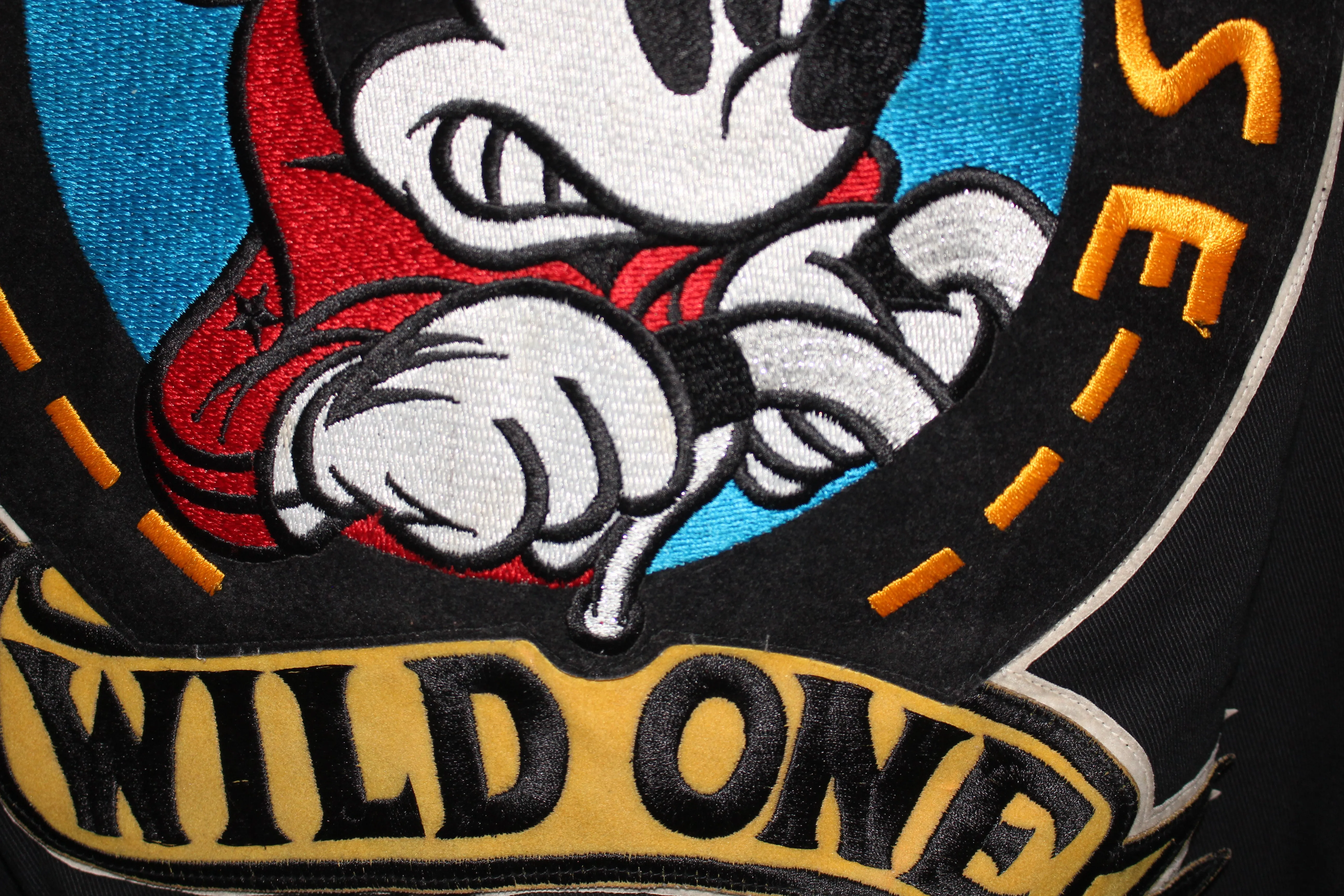 Rare Wild One Hot Shot Mickey Mouse Jeff Hamilton Leather Jacket (L)