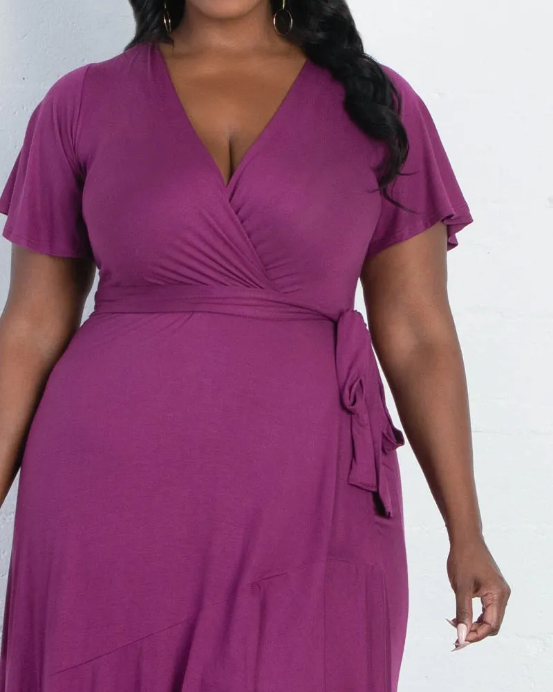 Rayna Plus Size Cocktail Wrap Dress - Sale!