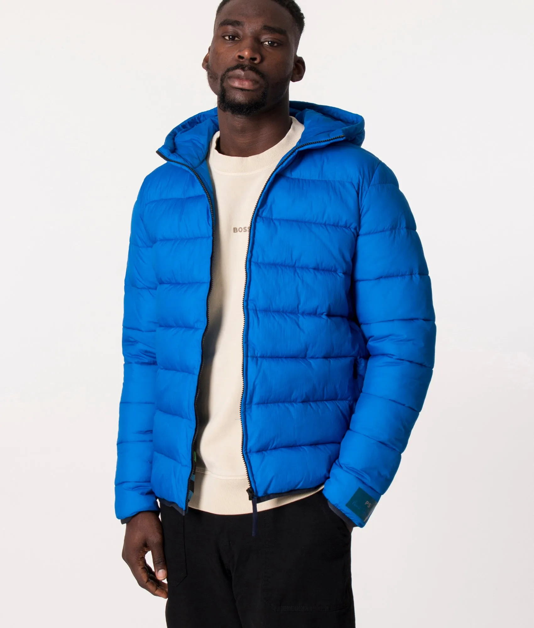 Relaxed Fit Hooded Fibre Down Jacket