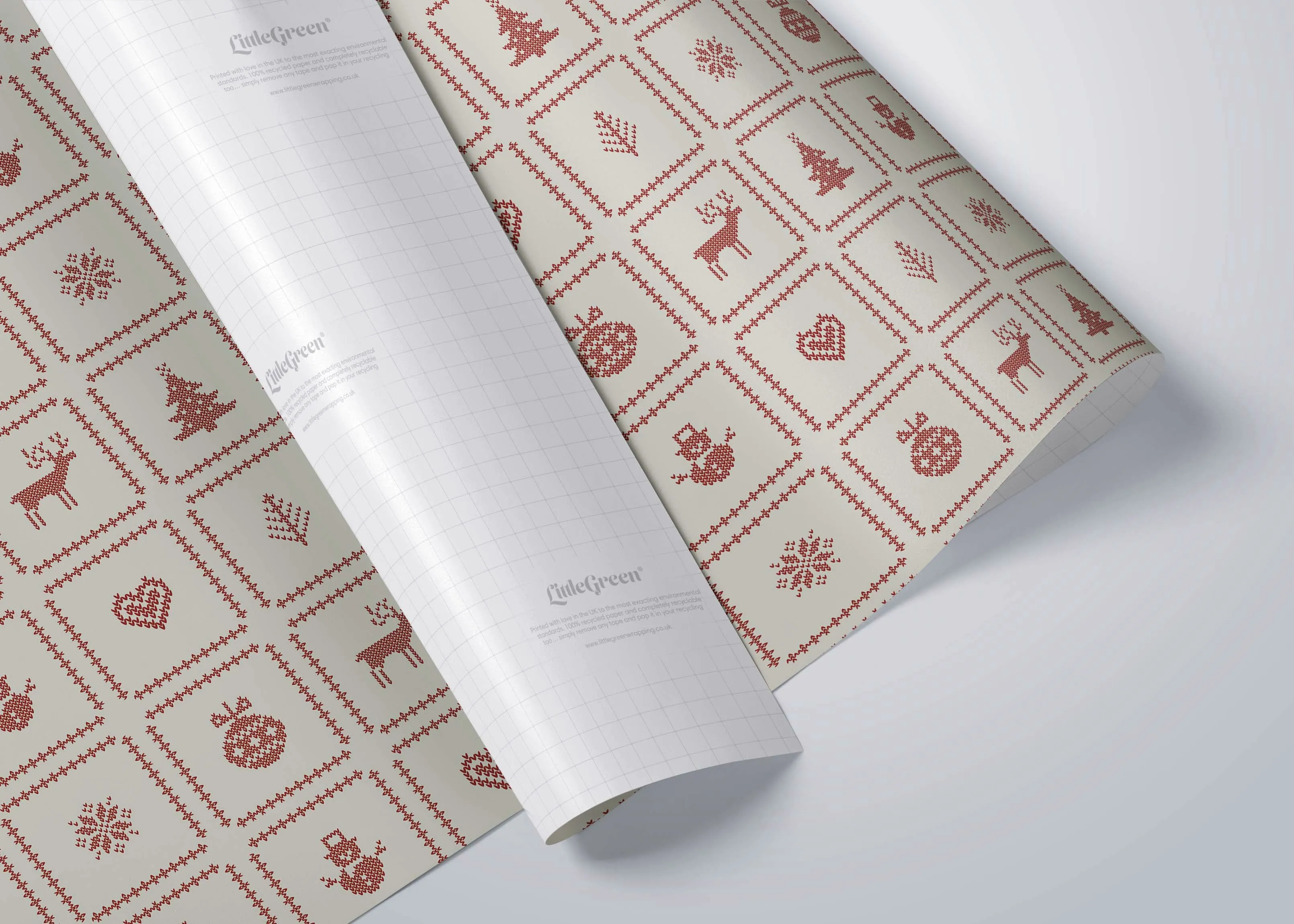 Retro Festive Knits Recyclable Wrapping Paper & Tags