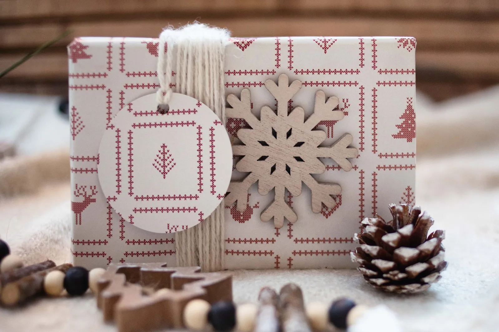 Retro Festive Knits Recyclable Wrapping Paper & Tags