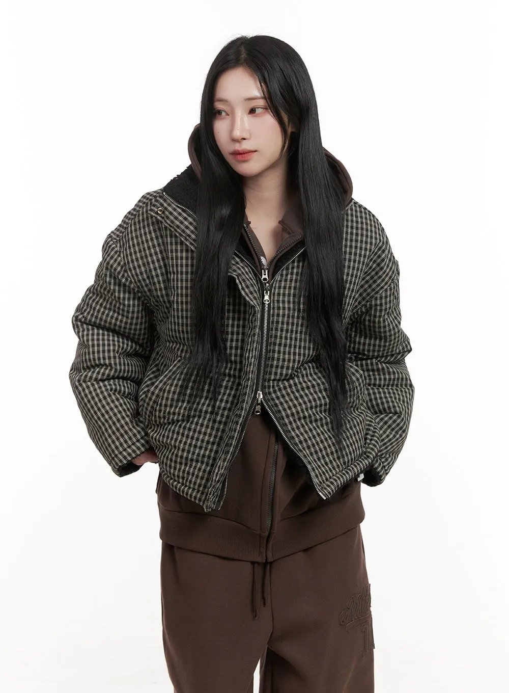 Reversible Checkered Puffer Jacket CD404