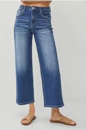 Risen High Rise Wide Crop Jeans