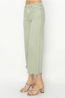 Risen Sage High Rise Wide Crop Pants