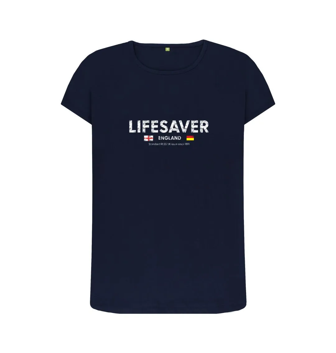 RLSS UK | Lifesaver England Women's T-shirt | Short Sleeve Organic Cotton T-shirt