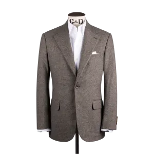 Single Breasted Notch Jacket in Brown Escorial Wool