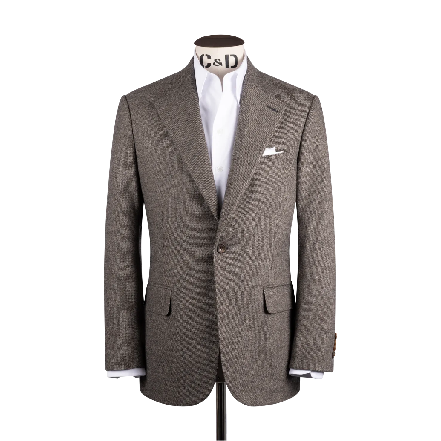 Single Breasted Notch Jacket in Brown Escorial Wool