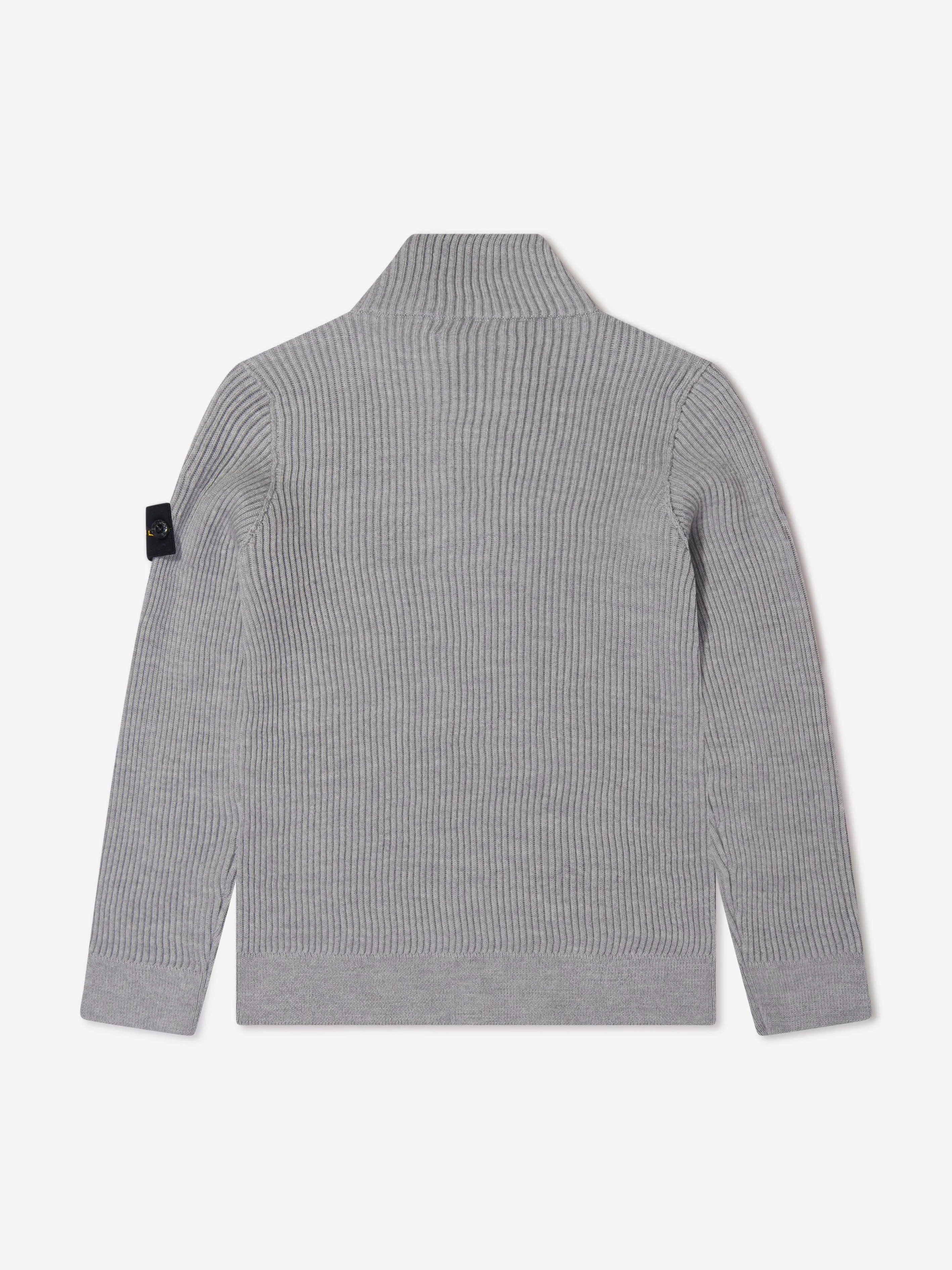 Stone Island Junior Boys Zip Up Knitted Jumper