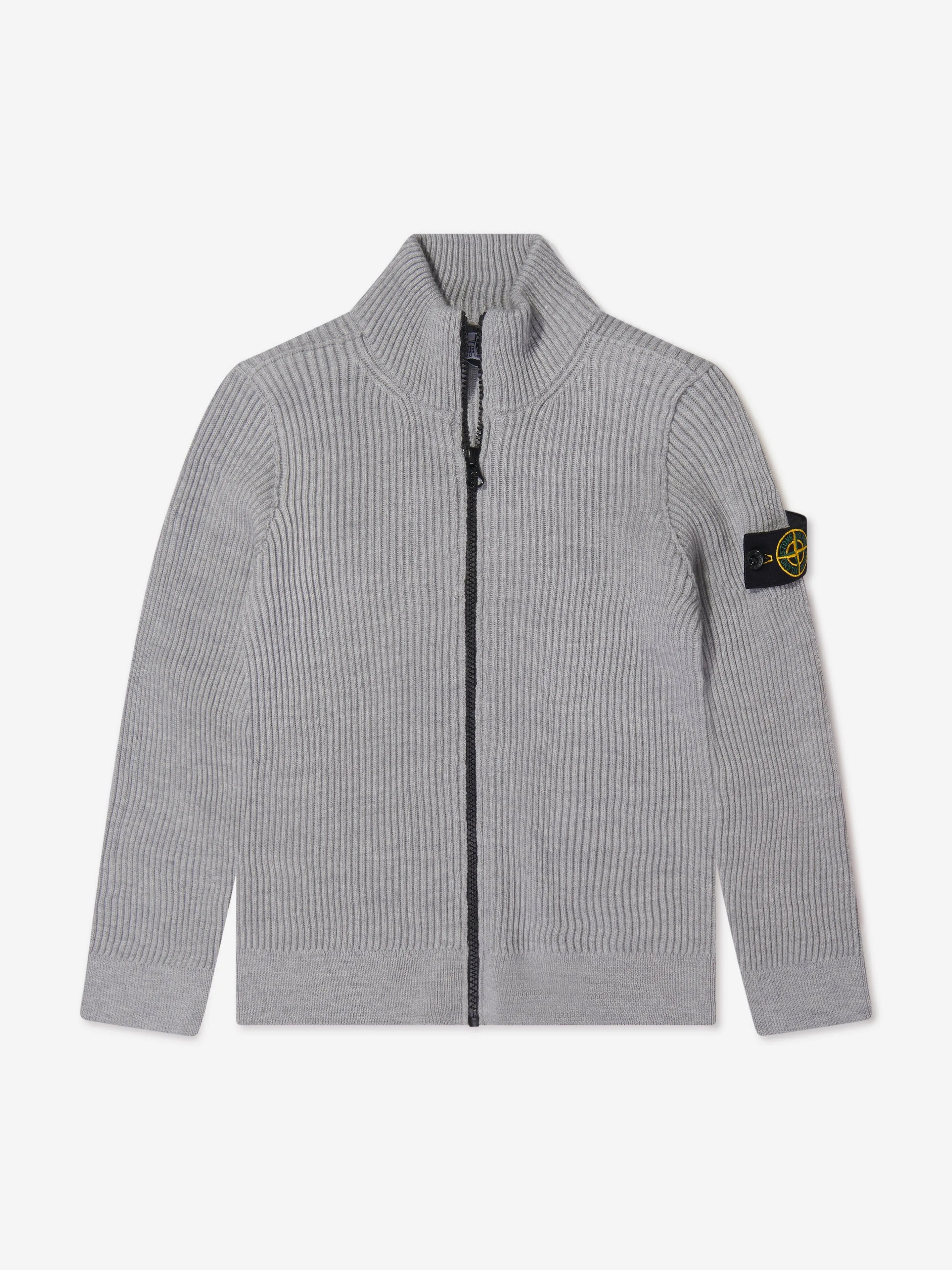 Stone Island Junior Boys Zip Up Knitted Jumper