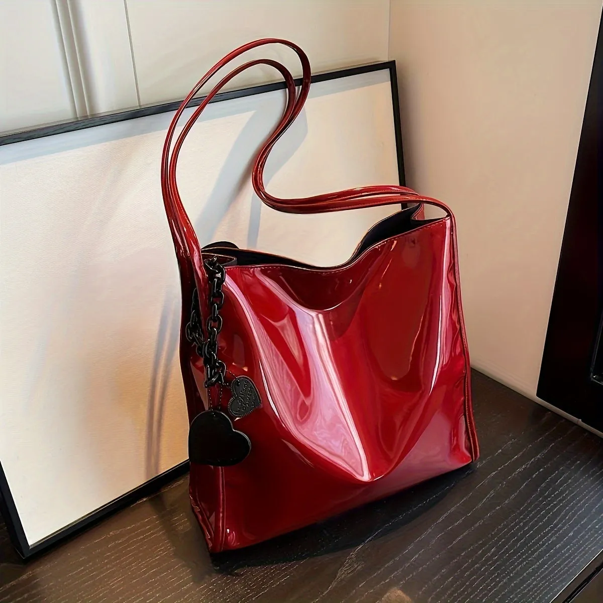 Stylish Daily Companion: Fashionable Solid Color Shoulder Bag for All-Match Shopping and Commuting