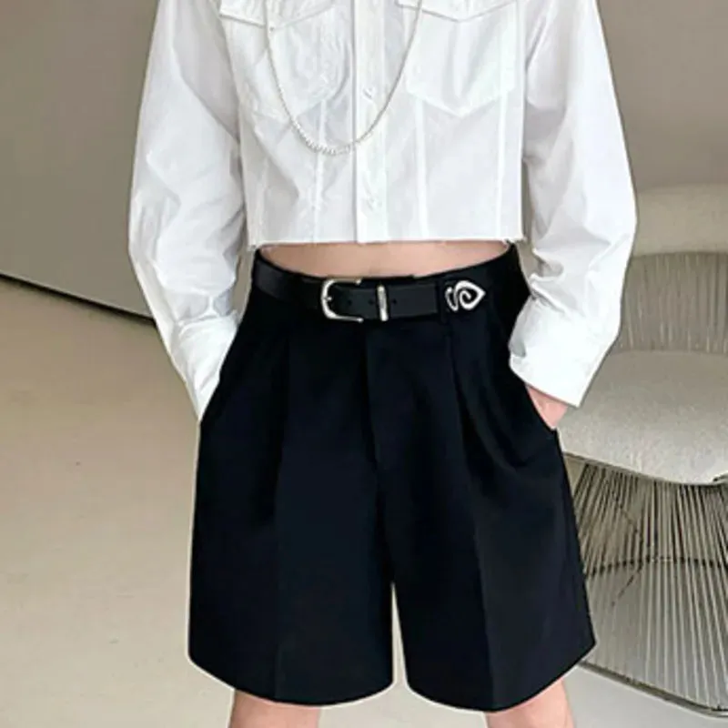 Summer Male Shorts Three Dimensional Cutting Versatile Casual Short Suit Pants Shorts Simple Pocket Male Trend 9C5671