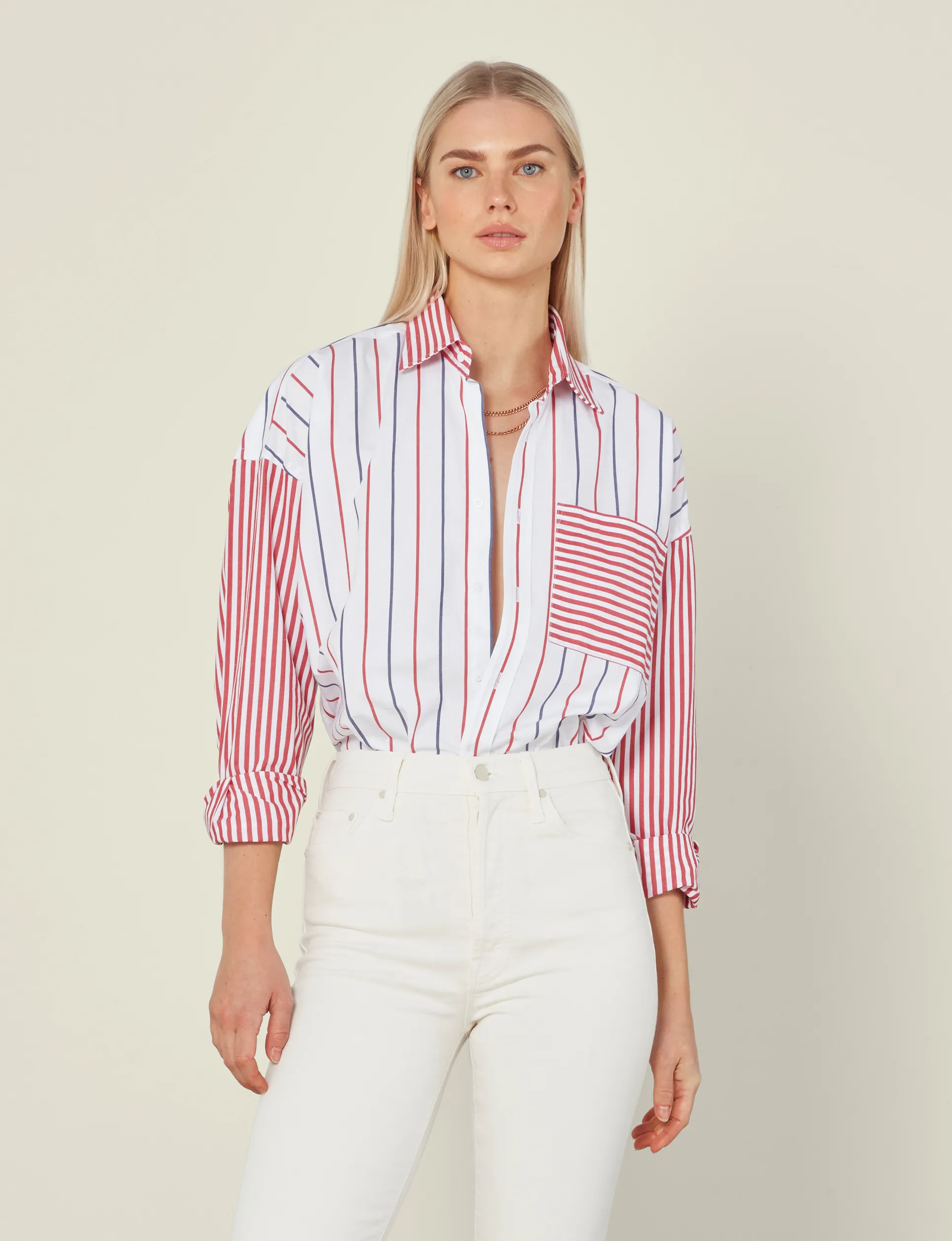 The Weekend: Fine Poplin, Red Patchwork