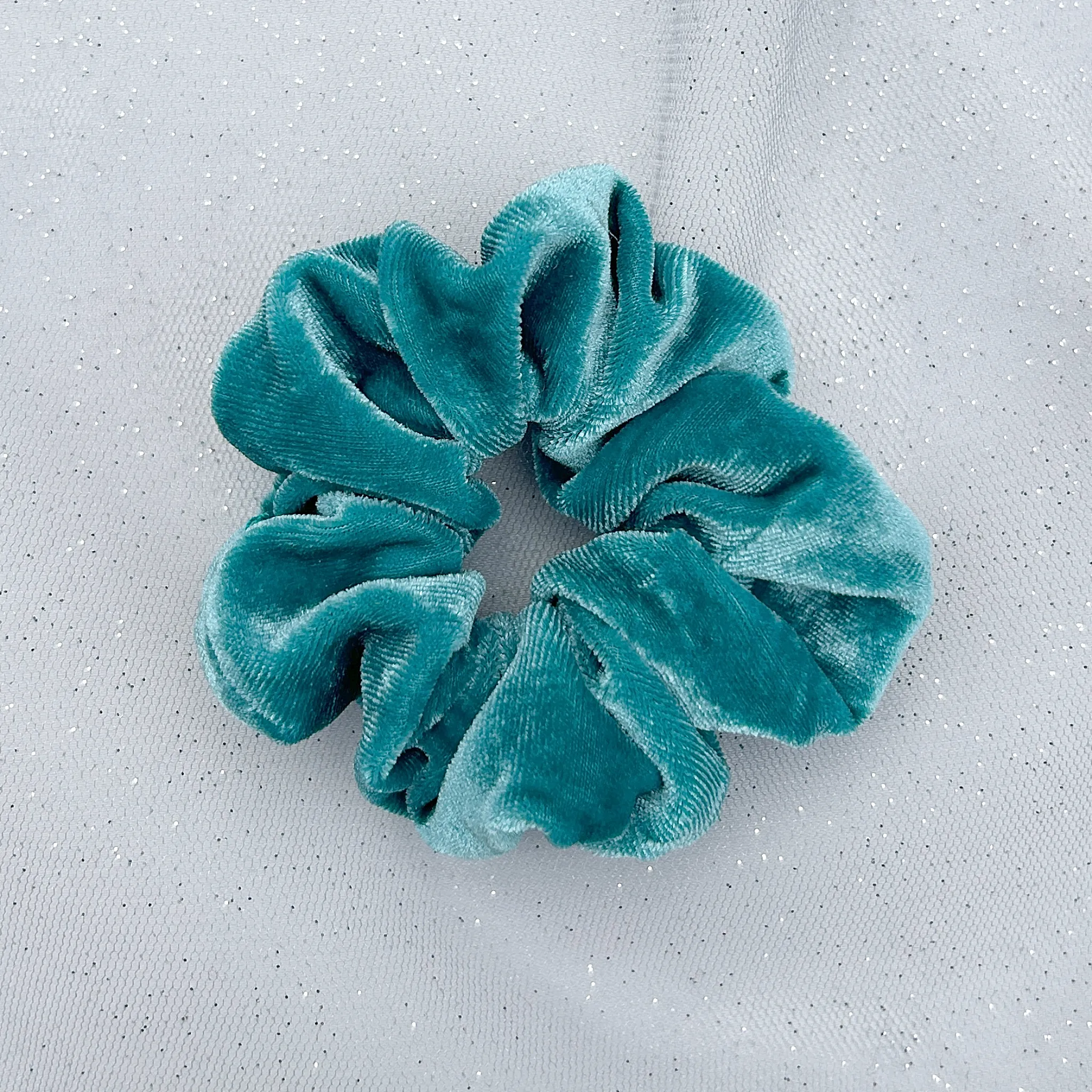 Turquoise Scrunchie in Velvet