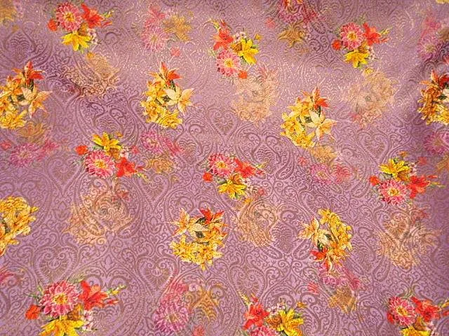 Violet Floral - Digital Printed Brocade