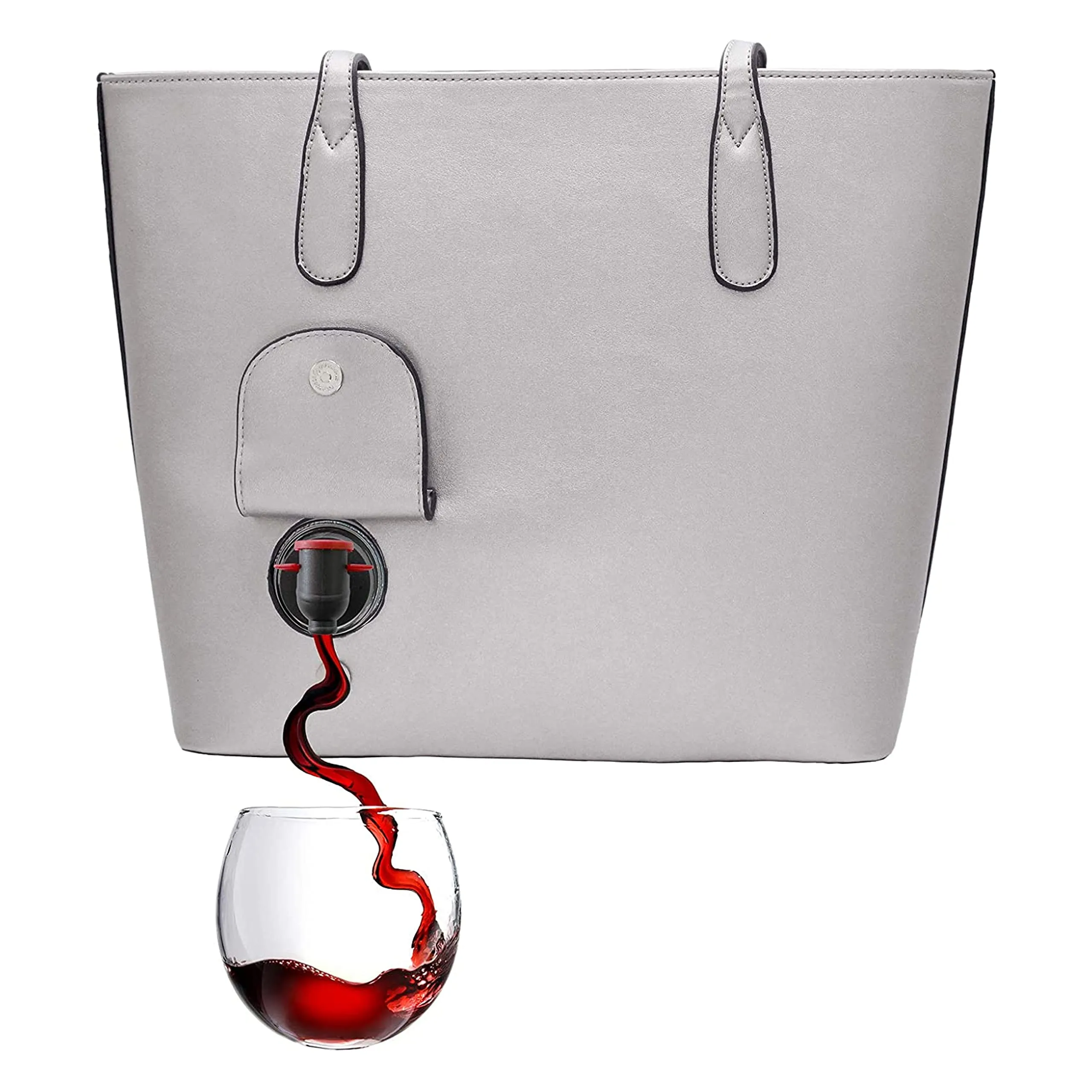 Wine Purse (Black) - Fashionable Purse With Hidden, Insulated Compartment, Holds