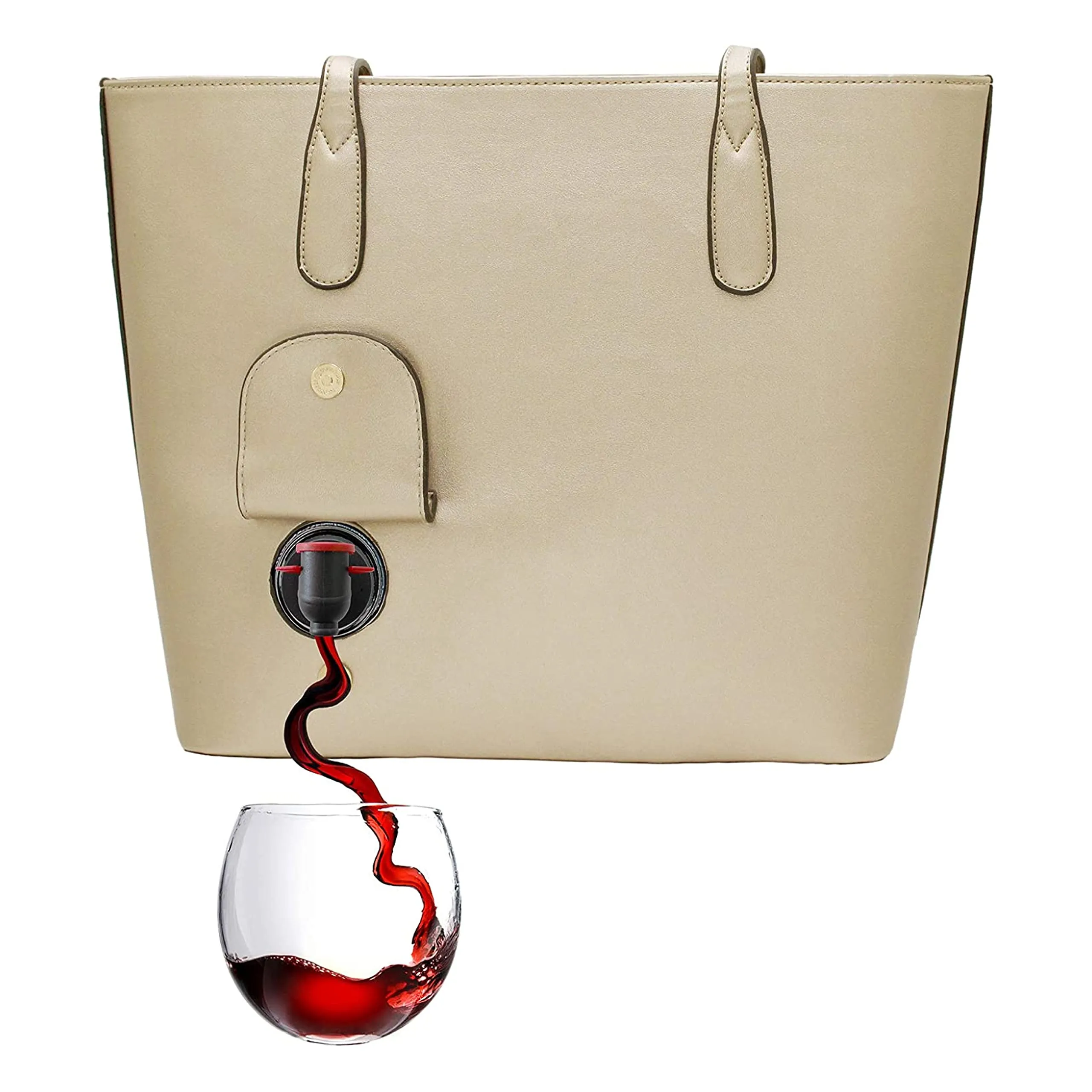 Wine Purse (Black) - Fashionable Purse With Hidden, Insulated Compartment, Holds