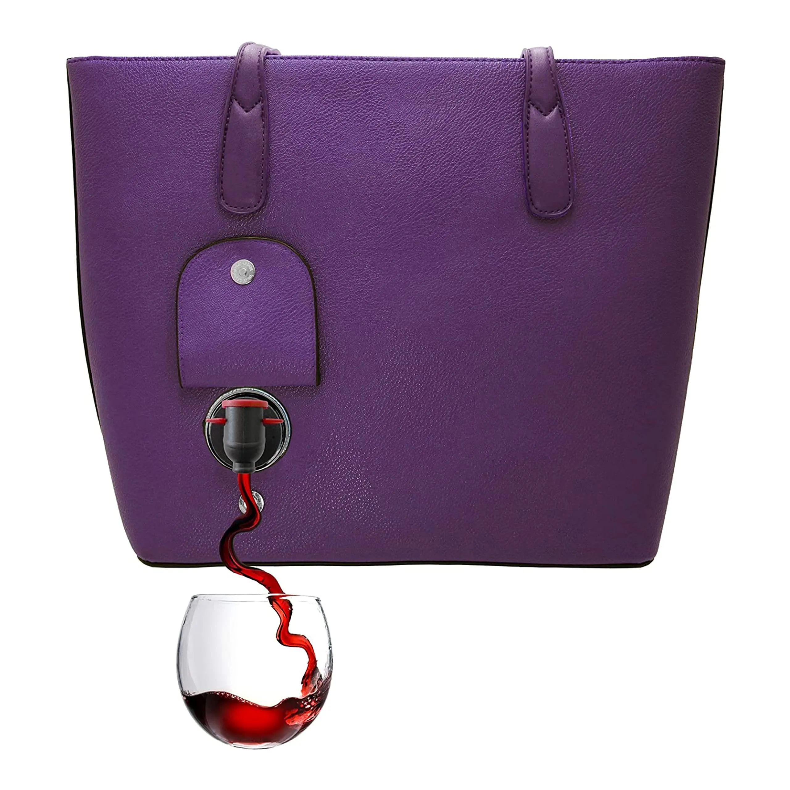 Wine Purse (Black) - Fashionable Purse With Hidden, Insulated Compartment, Holds