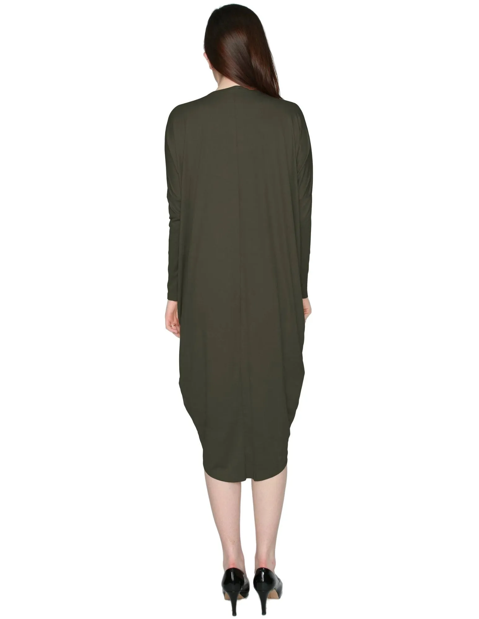 Women's Micro Suede Knit Comfy Midi Dress