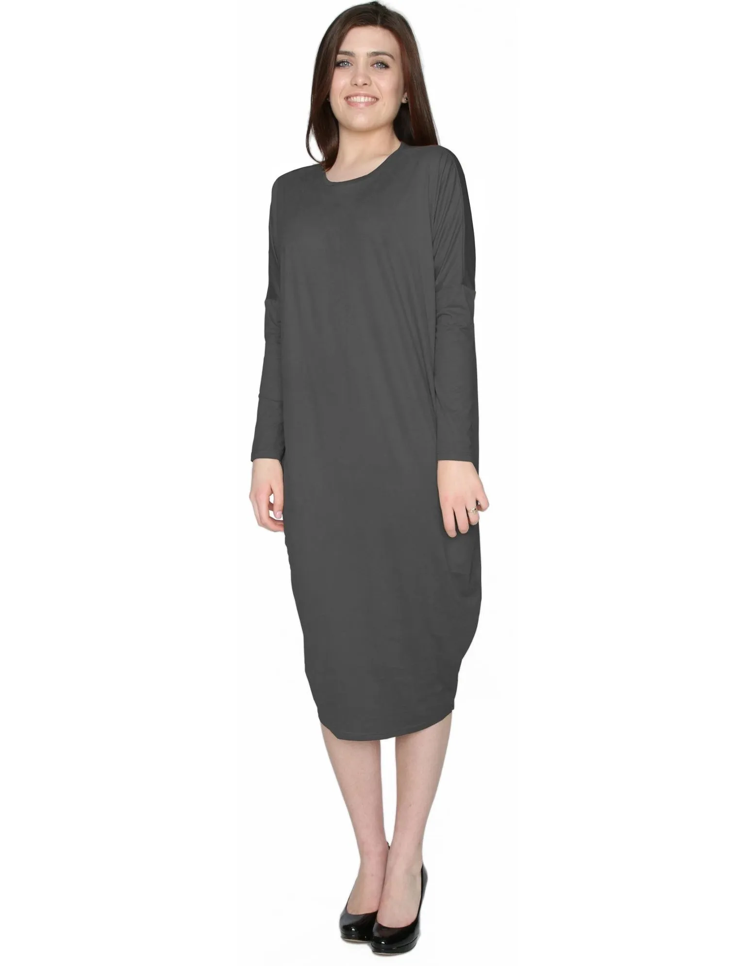 Women's Micro Suede Knit Comfy Midi Dress