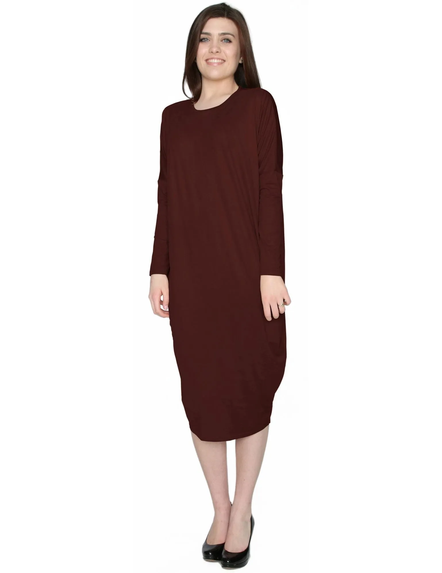 Women's Micro Suede Knit Comfy Midi Dress