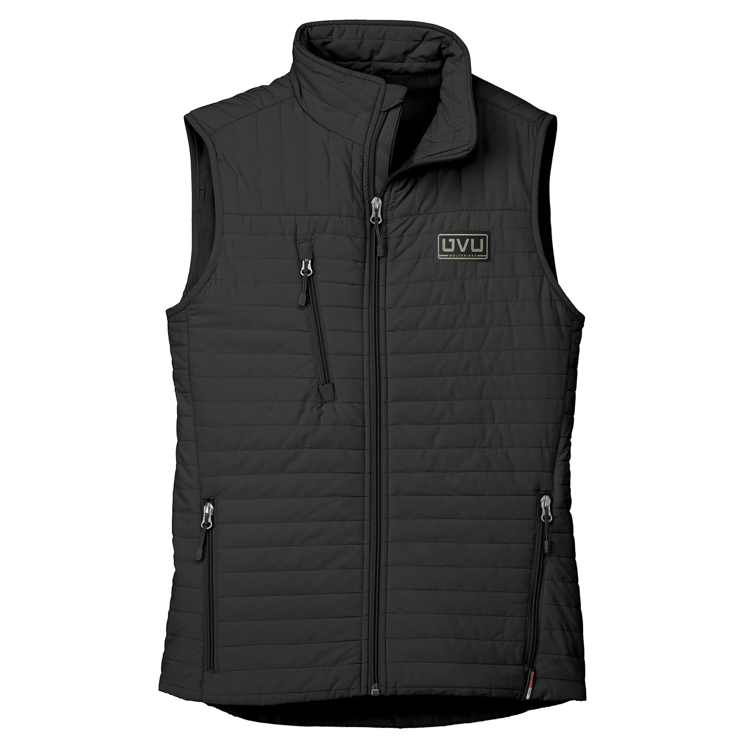 WOMEN’S STORM CREEK ECO-INSULATED QUILTED VEST- Pleather Mono Patch