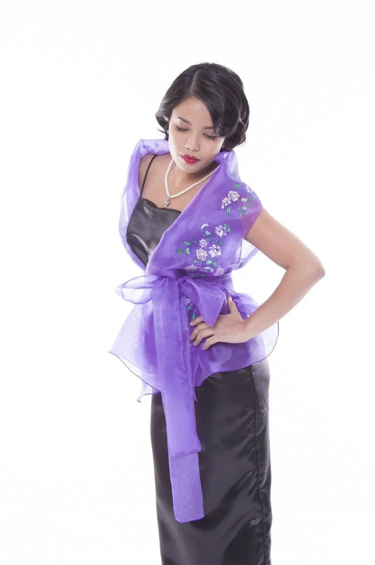 WS16 - MADE-TO-ORDER - Filipiniana Wrap-Around Purple with Gown