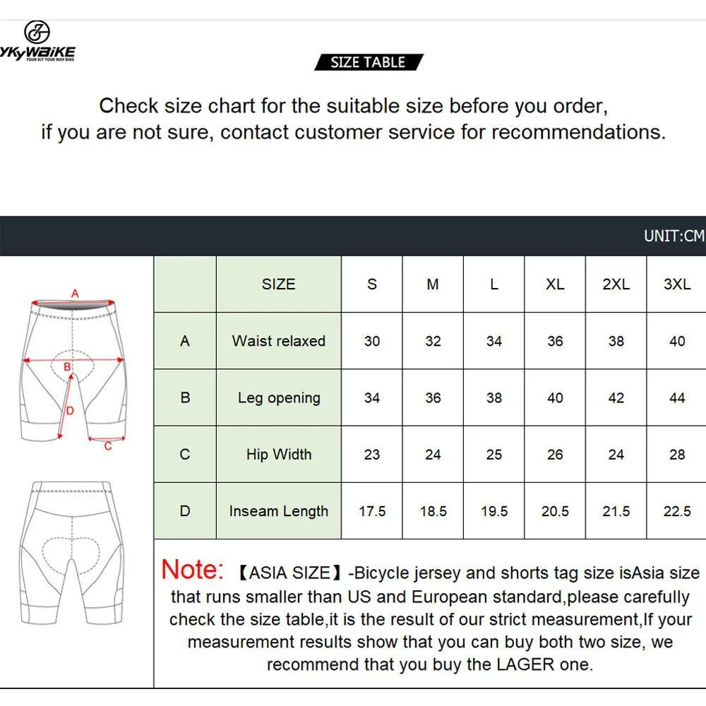 YKYW Men's Cycling Shorts Padded Comfortable Road Biking Pants 2 Pocket Tights Slim Fit 3 Colors