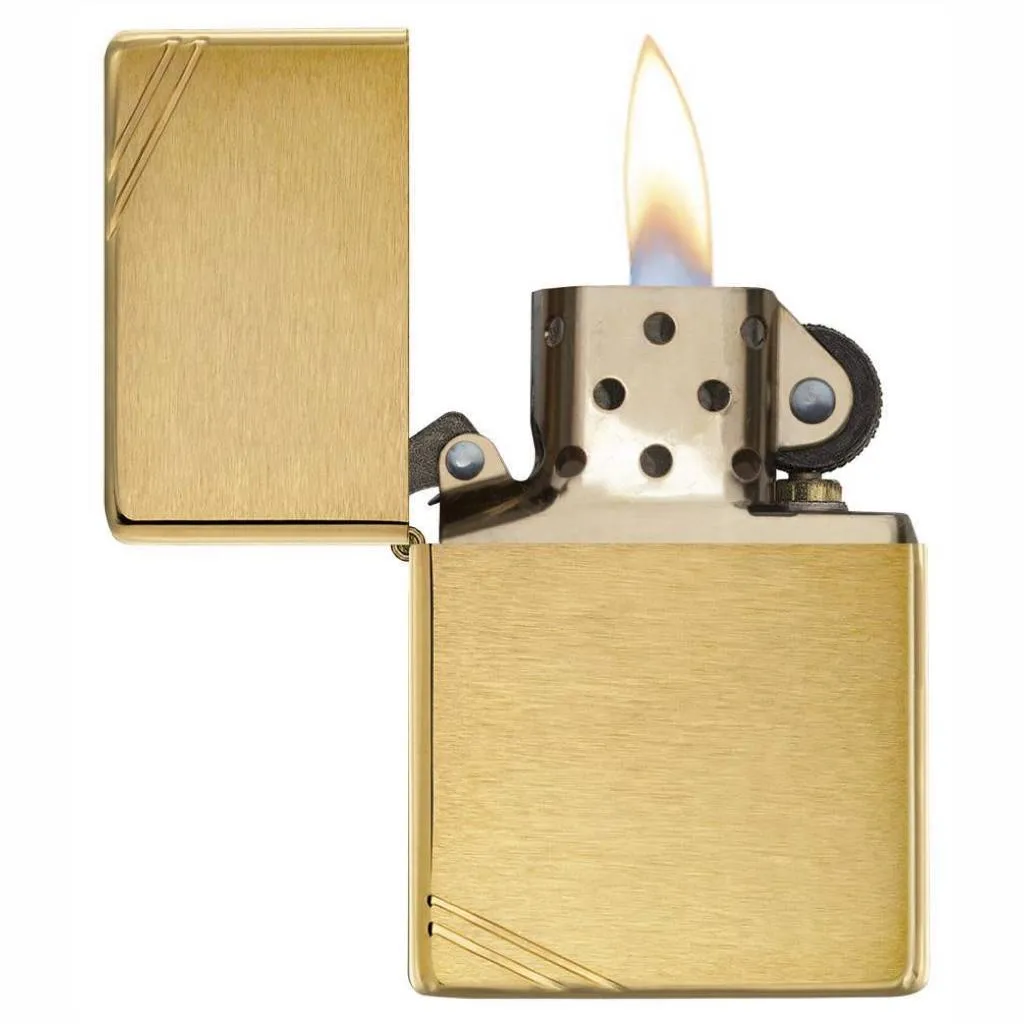 Zippo Replica Brushed Brass Vintage Lighter - 240