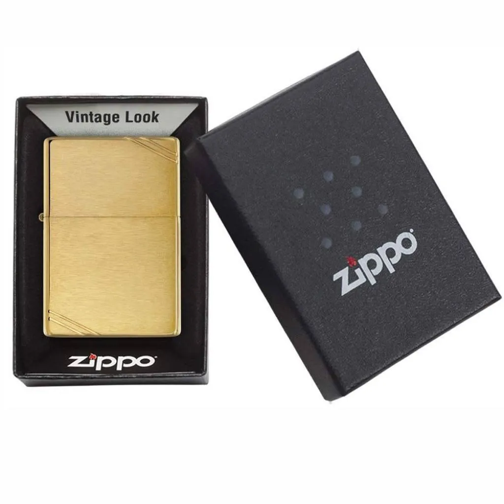 Zippo Replica Brushed Brass Vintage Lighter - 240